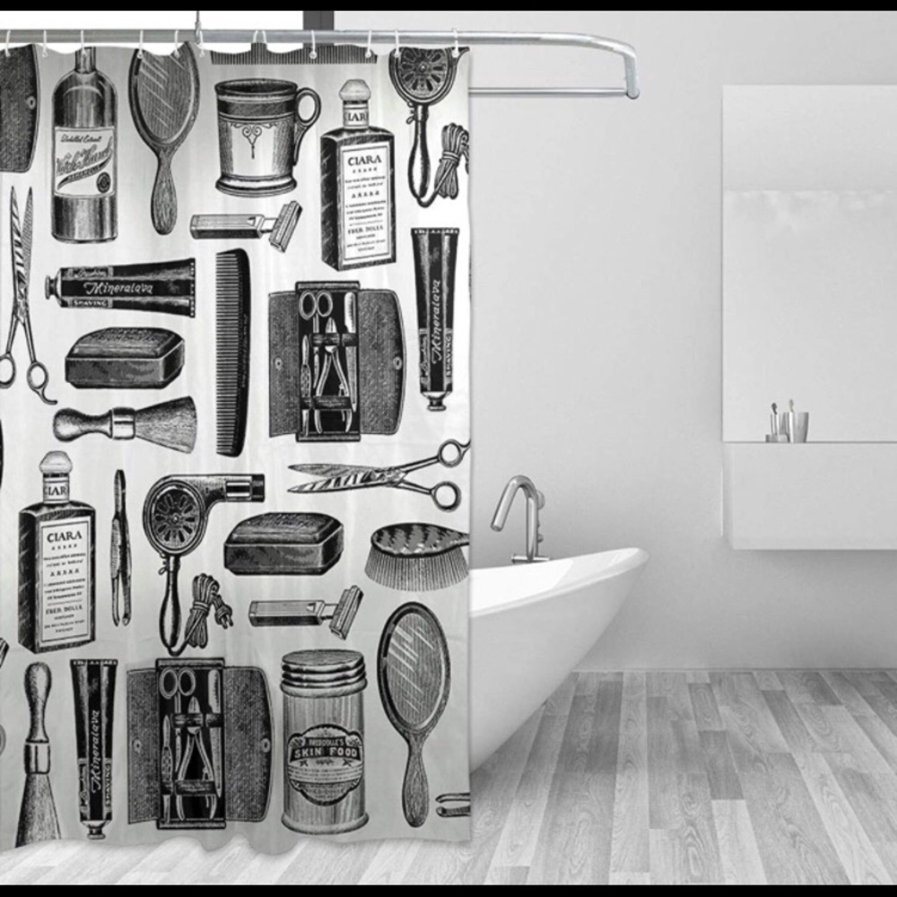 Barber shop shower curtain